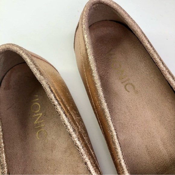 Vionic Debbie Metallic rose gold mocs moccasins loafers orthopedic 7 - Picture 7 of 11